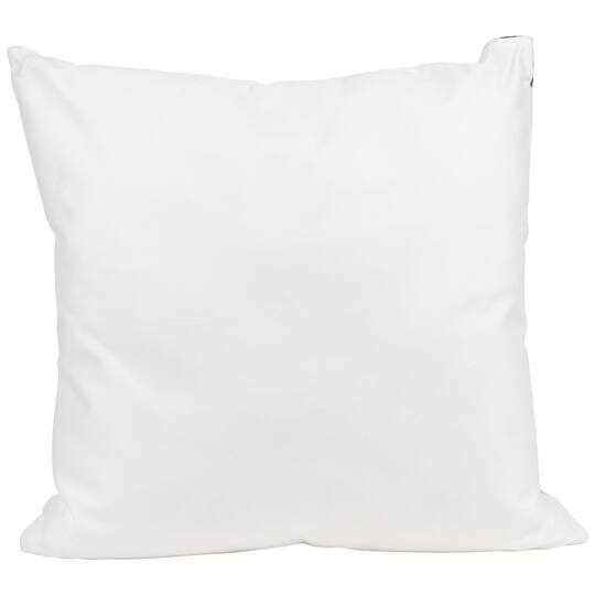 17" White and Black Forest Trees Worsted Christmas Square Throw Pillow